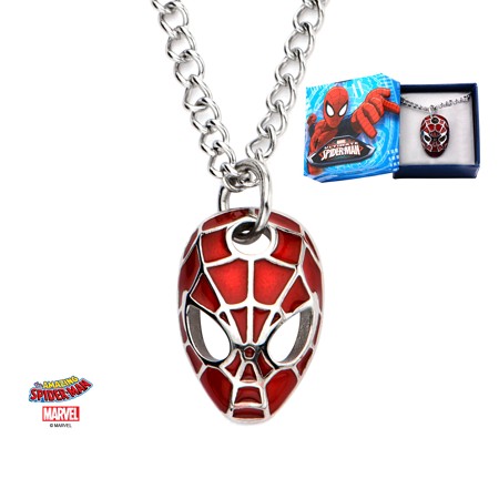 Marvel Comics Spiderman Steel Necklace w/chain - Click Image to Close